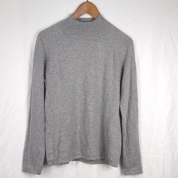 ERIN LONDON Women's Light Gray Mock Neck Sweater Medium - Picture 1 of 3